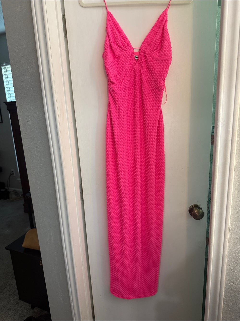 Fashion Nova Hot Pink Midi Slip Dress